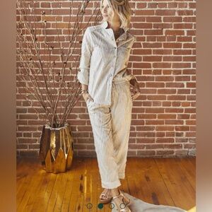 BURU Ivory Fringe EUC, Size L Everyday Pants
